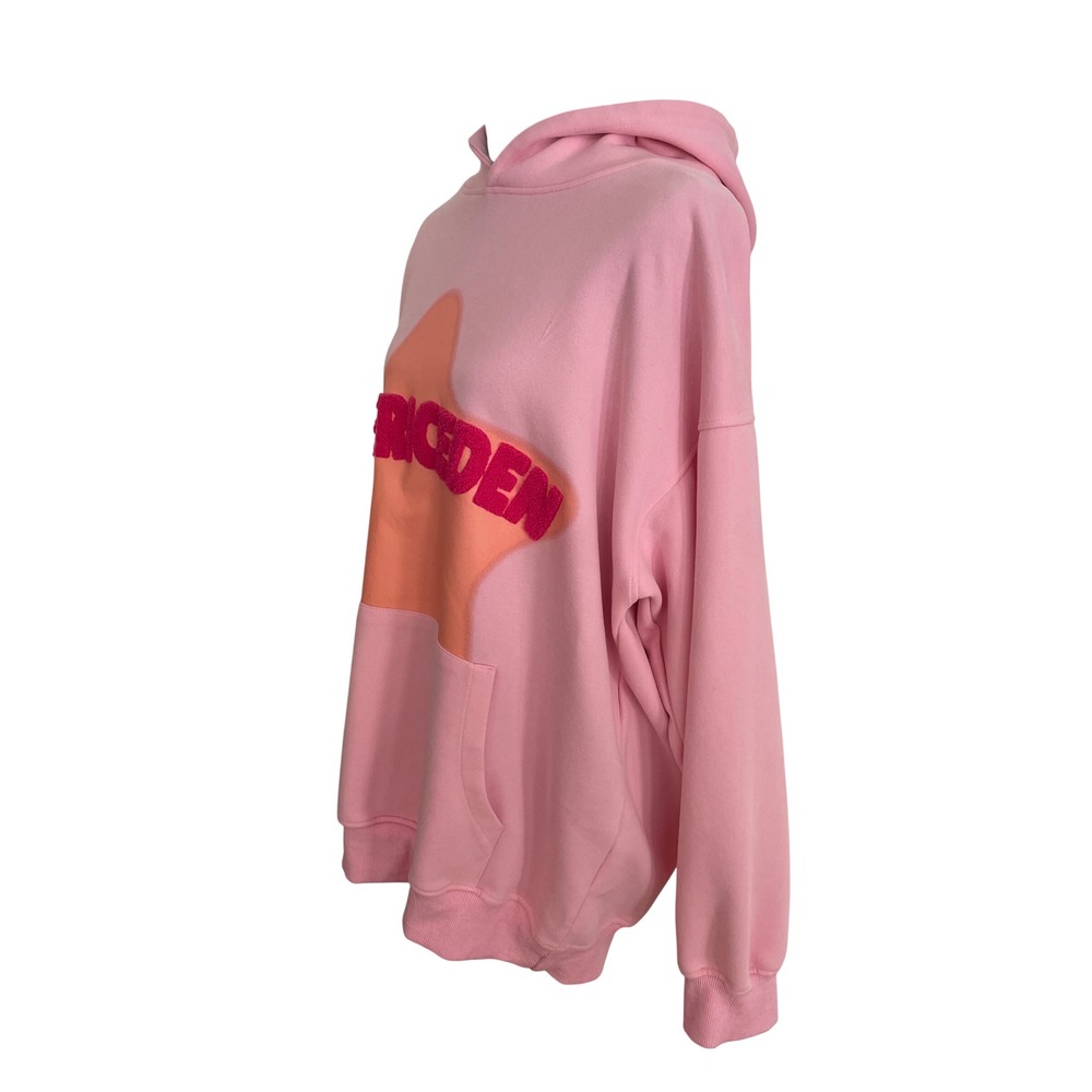 Aelfric Eden Pink Star Hoodie Unisex Medium Pink Chenille Y2K Streetwear Hoody - Picture 4 of 15
